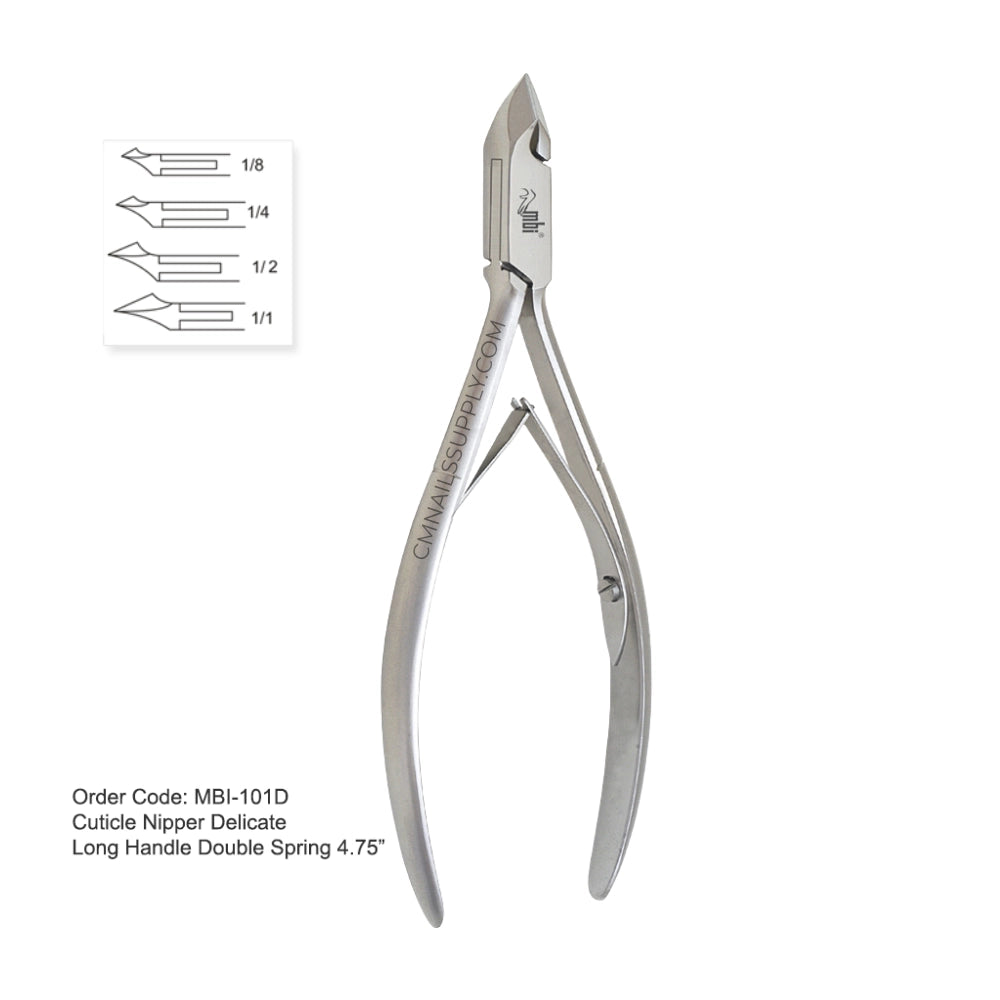 Cuticle Nipper 4.75" Long Handle Double Spring - MBI-101D Professional Cuticle Cutter