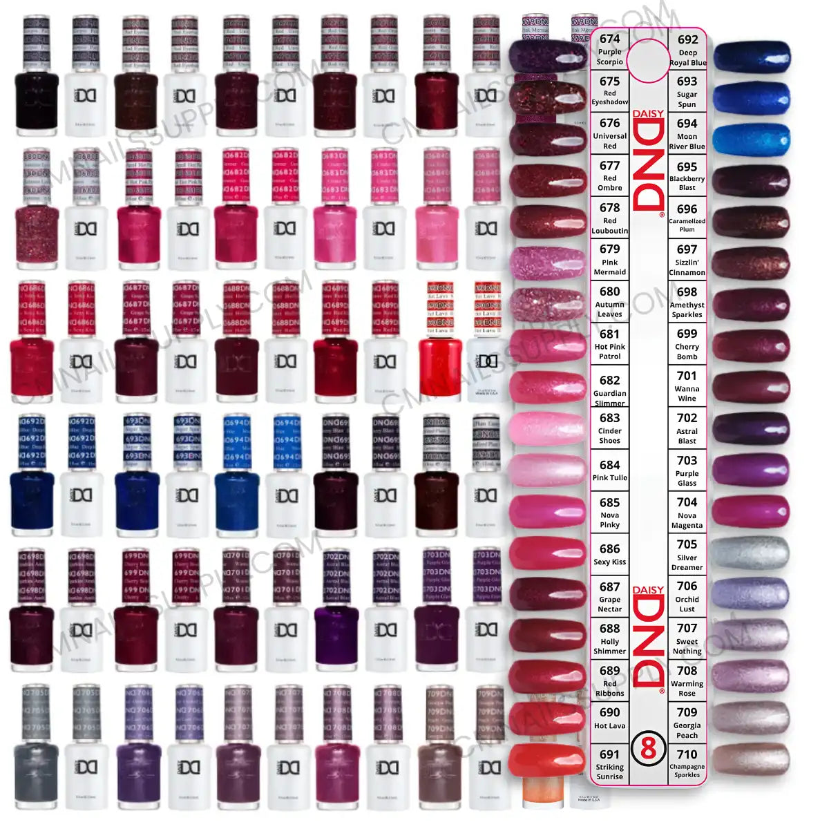 DND Gel Polish Set Collection #8 | 36 Gel & Lacquer Duo Shades (#674-710)