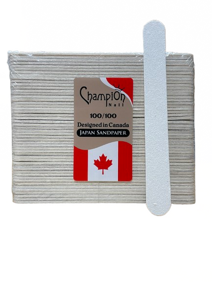 Mini Nail File - Champion Disposable | Zebra 100/100 Grit (50 Pcs) | - CM Nails & Beauty Supply