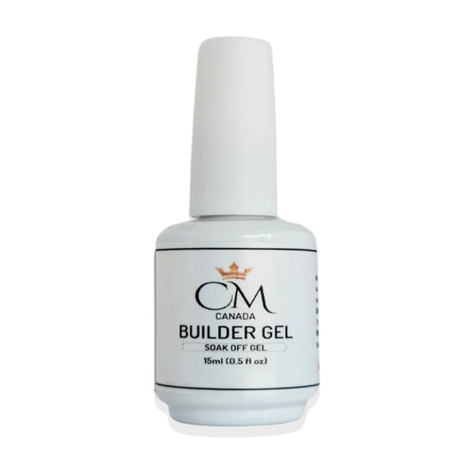 CM Builder Gel - 0.5 Oz Clear LED/UV Gel (No Burn Gel for Nail Extensions, Tip Overlays & Sculpting) - CM Nails & Beauty Supply
