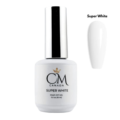 CM Super White Gel Polish 15ml bottle – brightest white gel for French tips and full coverage