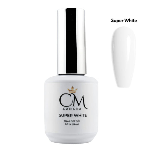 CM Super White Gel Polish 15ml bottle – brightest white gel for French tips and full coverage