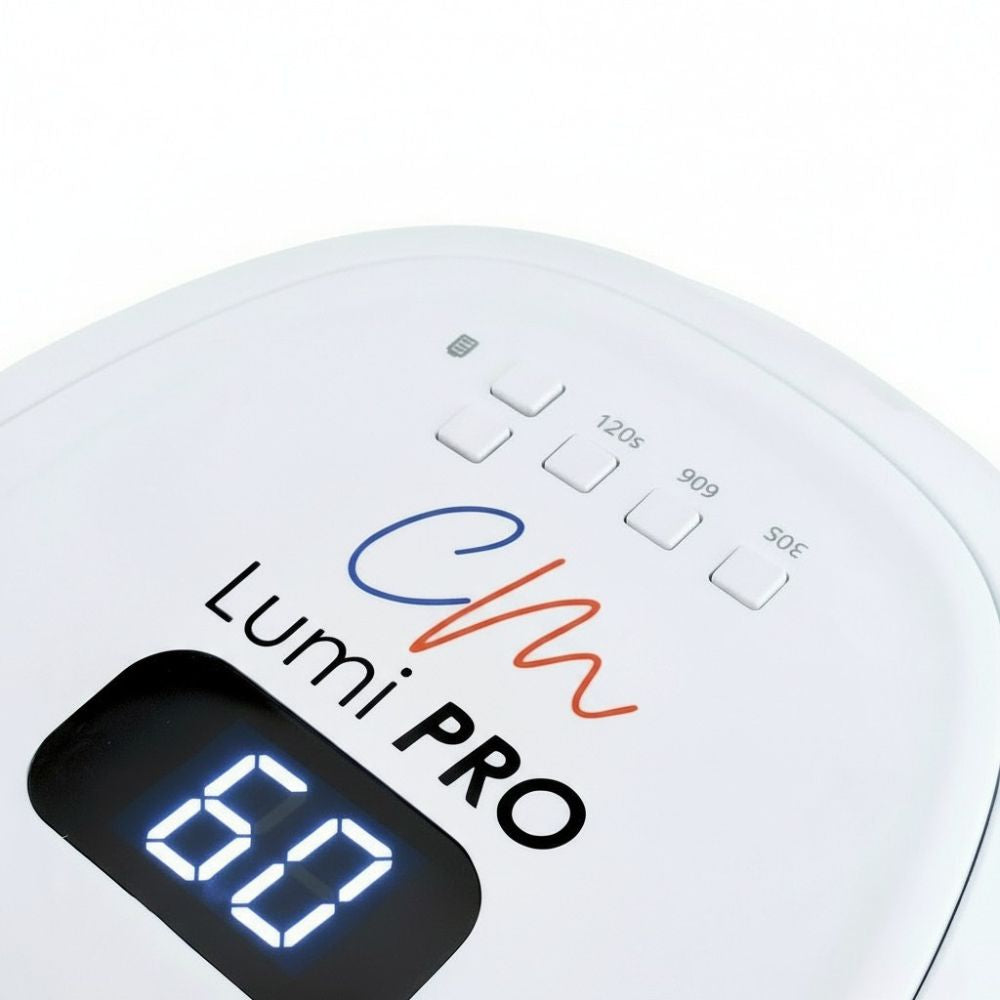 Portable wireless CM Lumi Pro 64W LED/UV gel nail lamp with durable metal body and low heat mode