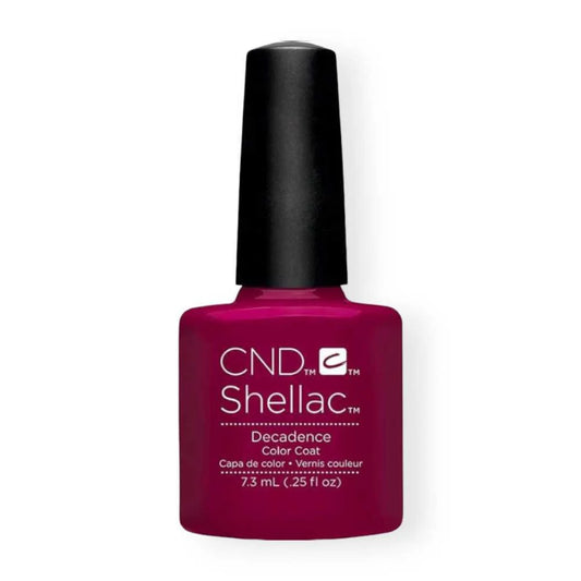 CND Shellac - Decadence gel polish bottle on white background sold at CM Nails Supply in Canada