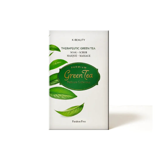 K-Beauty Therapeutic Green Tea product packaging on a white background