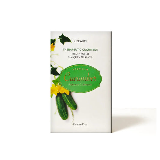 K-Beauty therapeutic cucumber product packaging on a white background
