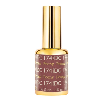A bottle of DC 174 Peony gel polish 