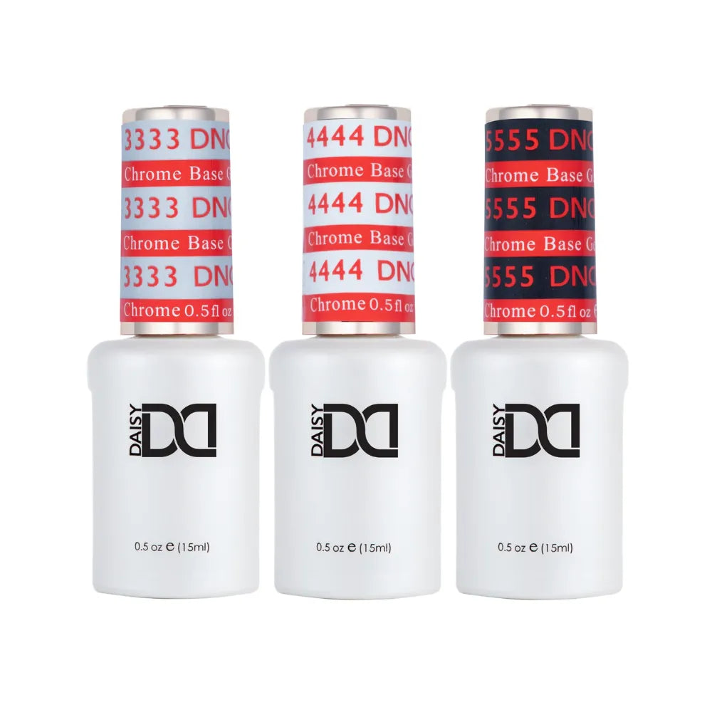 DND Chrome Base Gel Trio - Clear, White & Black | 15ml - CM Nails & Beauty Supply