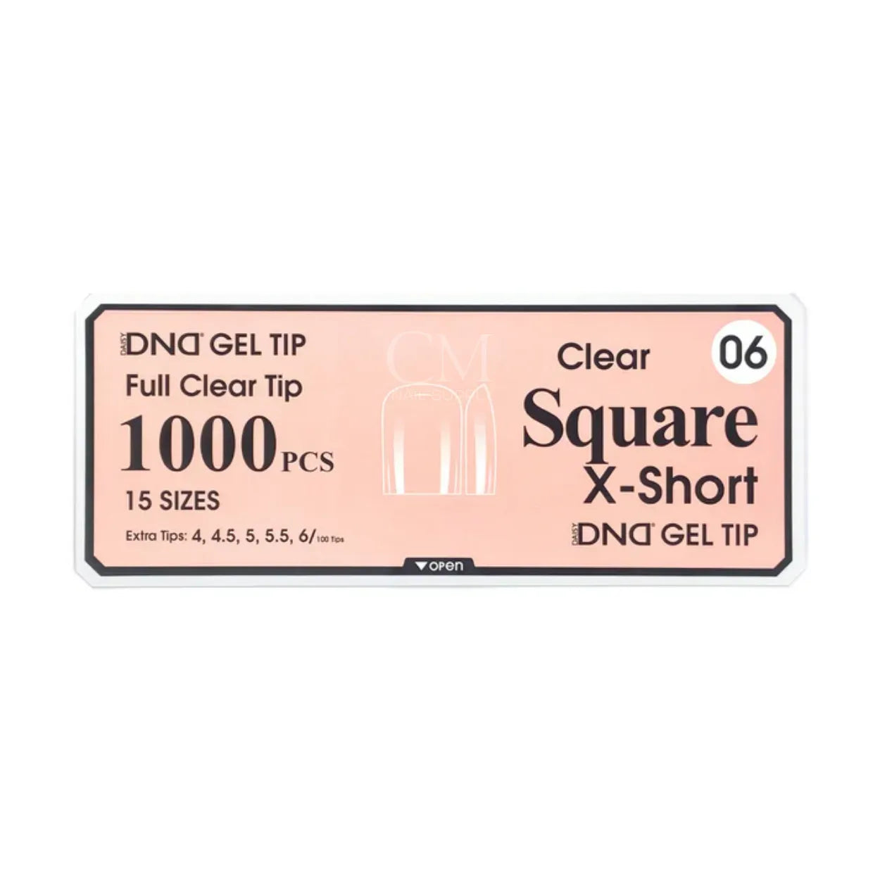 DND Soft Gel Nail Tips 1000pcs Clear Full Cover - X-Short Square #06
