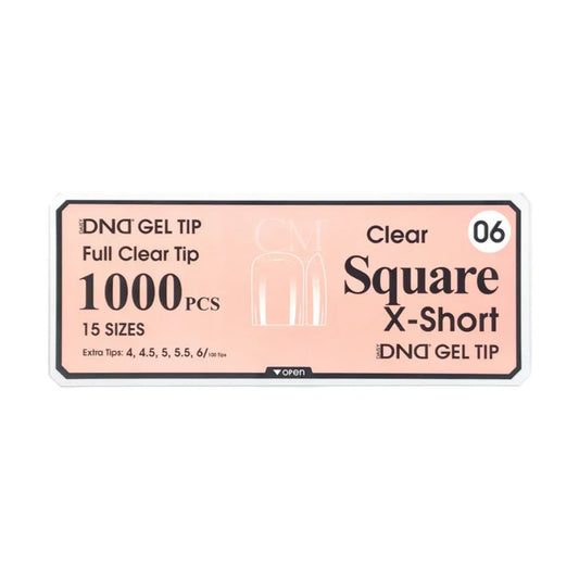 DND Soft Gel Nail Tips 1000pcs Clear Full Cover - X-Short Square #06