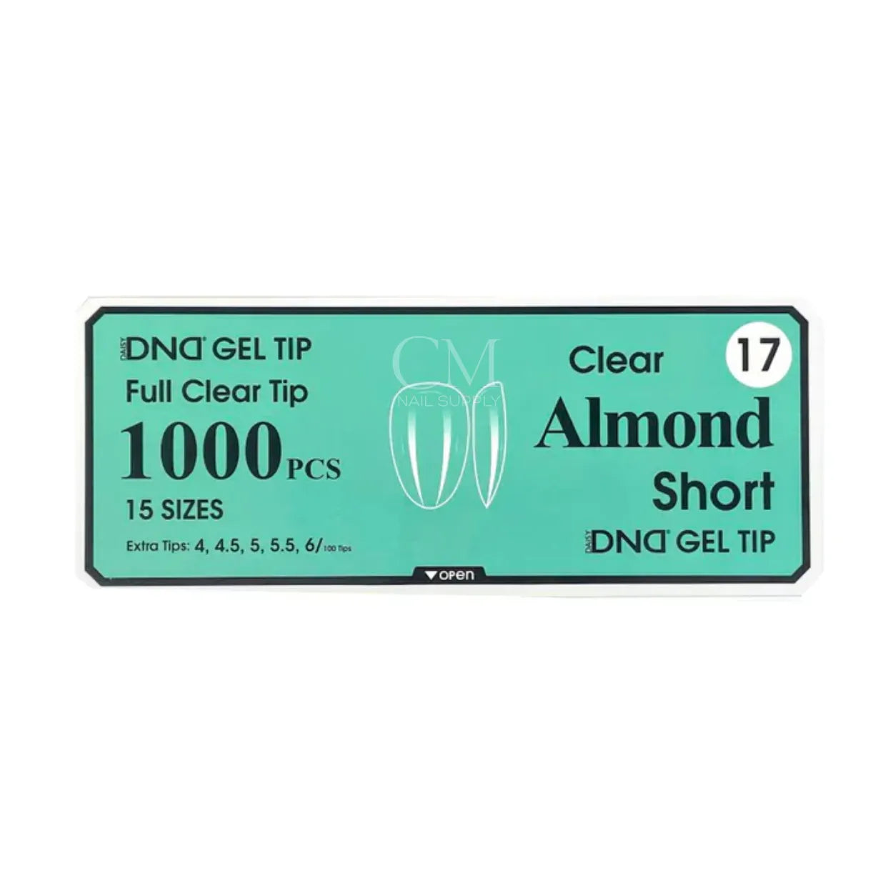 DND Soft Gel Nail Tips 1000pcs Clear Full Cover - Short Almond #17