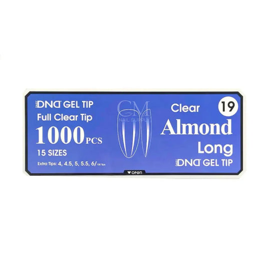 DND Soft Gel Nail Tips 1000pcs Clear Full Cover - Long Almond #19