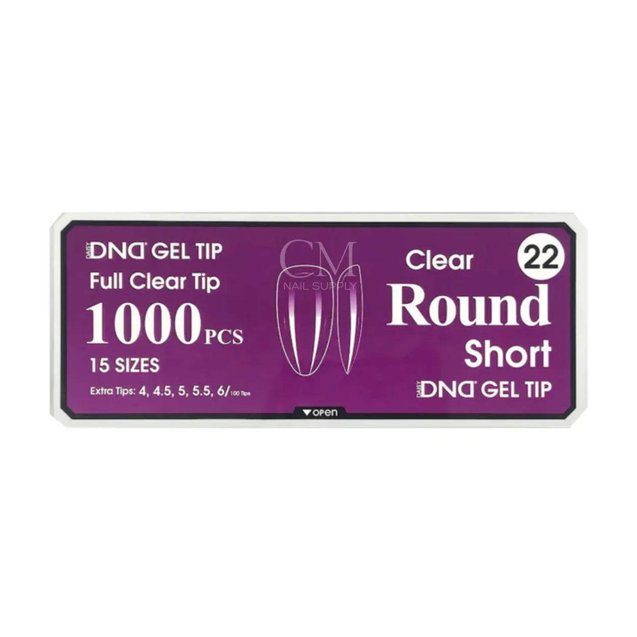DND Soft Gel Nail Tips 1000pcs Clear Full Cover - Short Round #22