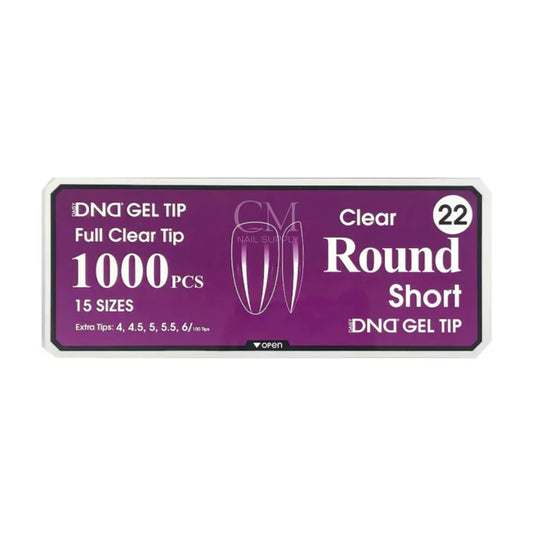 DND Soft Gel Nail Tips 1000pcs Clear Full Cover - Short Round #22