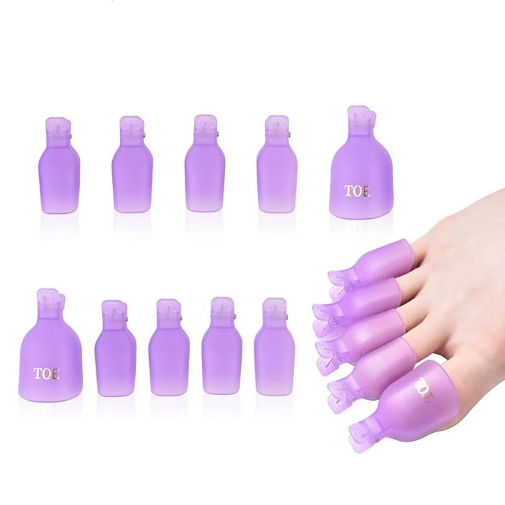 Reusable Gel Polish Remover Wrap Clips for Toes (10pcs) - CM Nails & Beauty Supply
