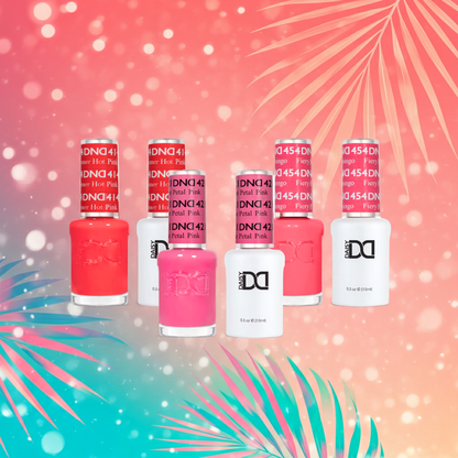 DND Miami Heat Duo Bundle – Gel and Lacquer Set with vibrant nail colours, sold at CM Nails Supply