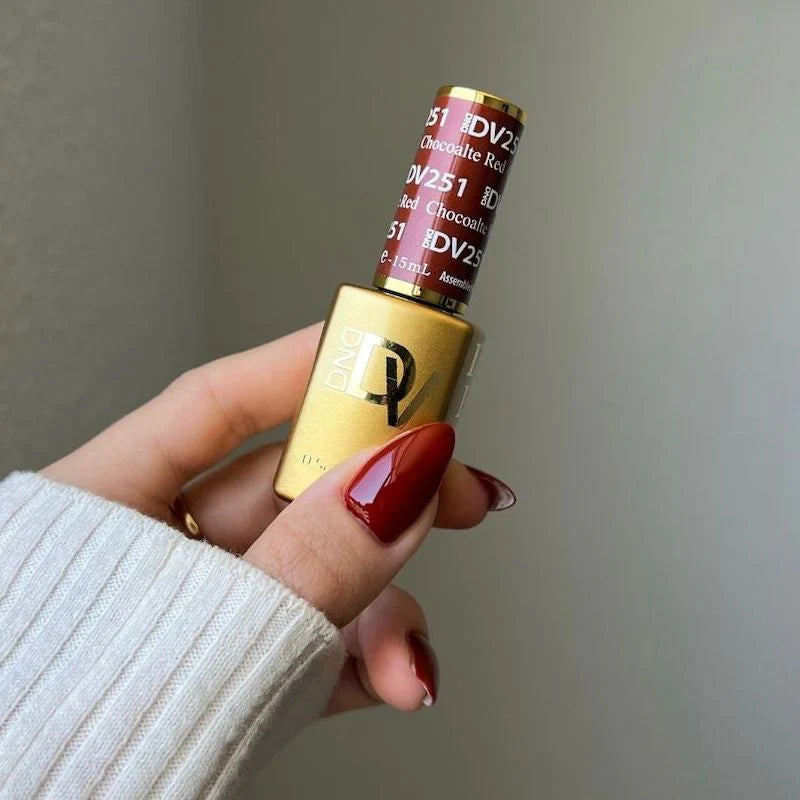 DIVA #251 Chocolate Red Diva - Diva Duo Gel & Lacquer - CM Nails & Beauty Supply