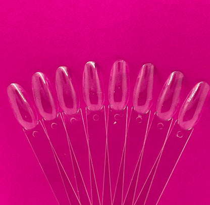 Nail Display Stick / Colour Chart / Natural | White | Clear |Stiletto | Oval | Bag of 60 pcs - CM Nails & Beauty Supply
