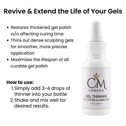 Gel Thinner for UV/LED Gels – Restores Thick Gel Polish CM Nails & Beauty Supply
