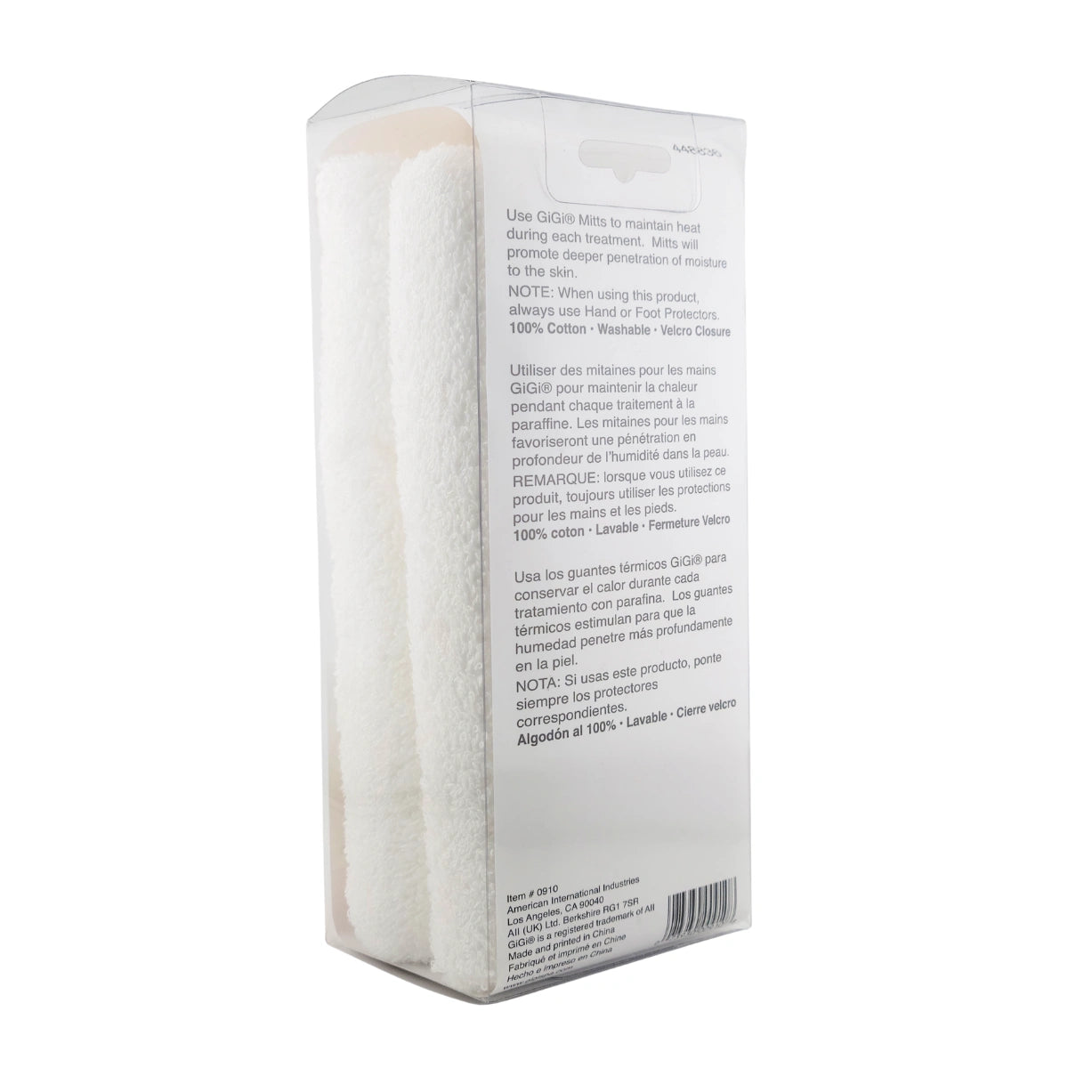 Gigi Paraffin Insulating Hand Mitts back label