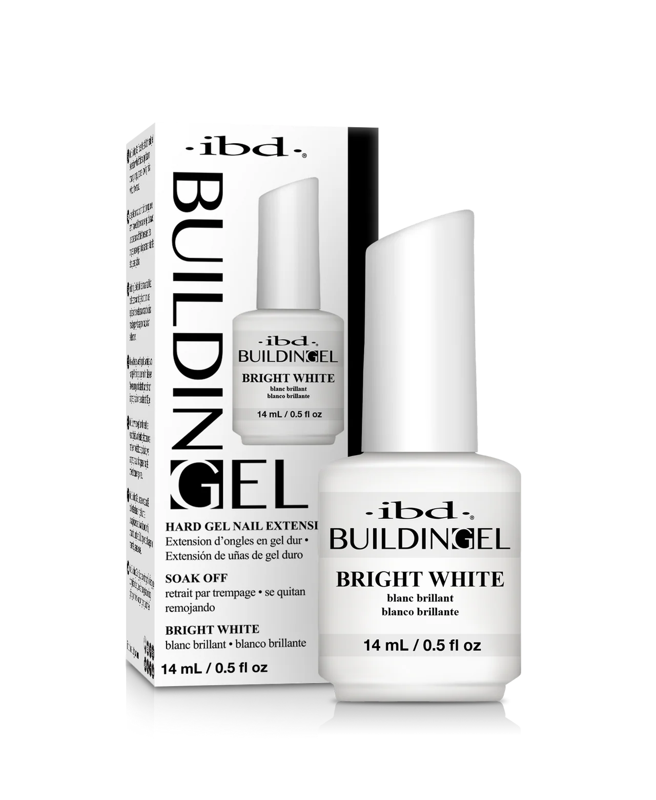 ibd | Building Gel - Bright White (0.5 oz) | Hard Gel for Nail Extensions & Overlays - CM Nails & Beauty Supply
