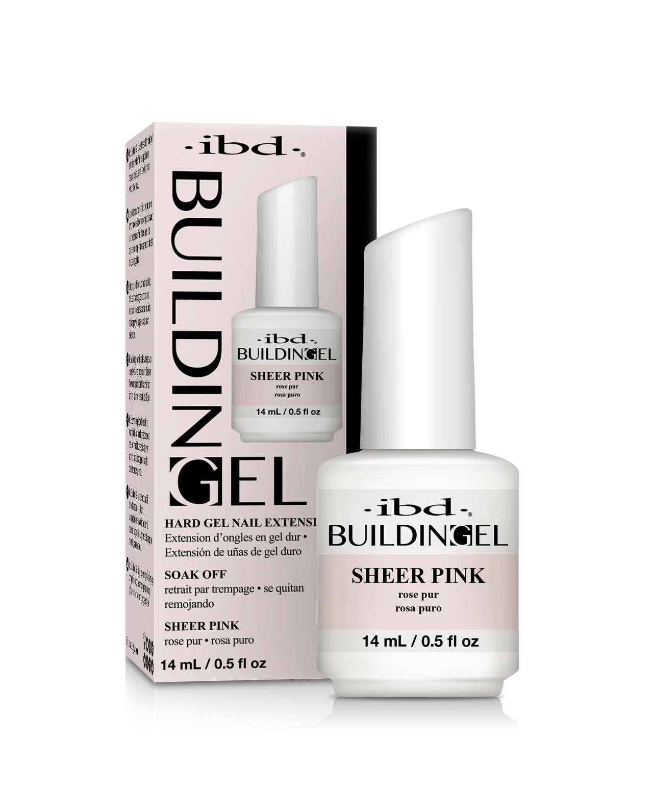 ibd | Building Gel - Sheer Pink (0.5 oz) | Hard Gel for Nail Extensions & Overlays - CM Nails & Beauty Supply