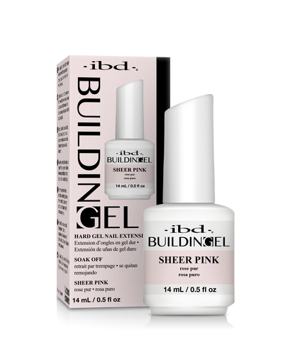 ibd | Building Gel - Sheer Pink (0.5 oz) | Hard Gel for Nail Extensions & Overlays - CM Nails & Beauty Supply
