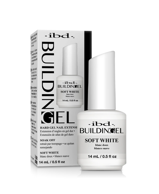 ibd Building Gel in a bottle - Soft White Hard Gel for Nail Extensions & Overlays
