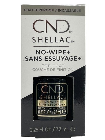 CND Shellac No Wipe+ Top Coat – 0.25 oz / 7.3 mL - CM Nails & Beauty Supply