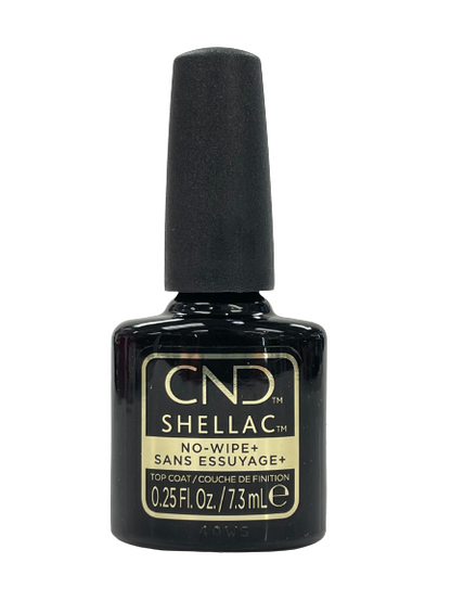CND Shellac No Wipe+ Top Coat – 0.25 oz / 7.3 mL - CM Nails & Beauty Supply