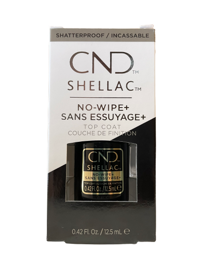 No Wipe+ Top Coat CND Shellac 0.42oz / 12.5 ml - CM Nails & Beauty Supply