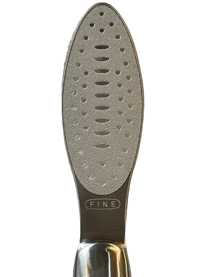 Dual Sided Foot File, Medium/Coarse (Round) MBI - 100% Stainless Steel - CM Nails & Beauty Supply