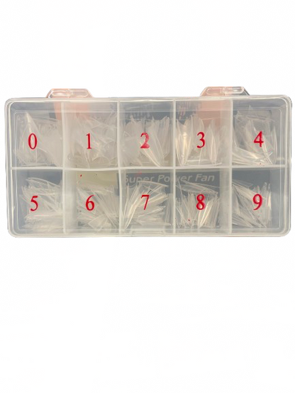 US Nail Tips | Straight Nail Tip | Stiletto | Coffin |-Clear | Natural Color - Box 540 tips. - CM Nails & Beauty Supply