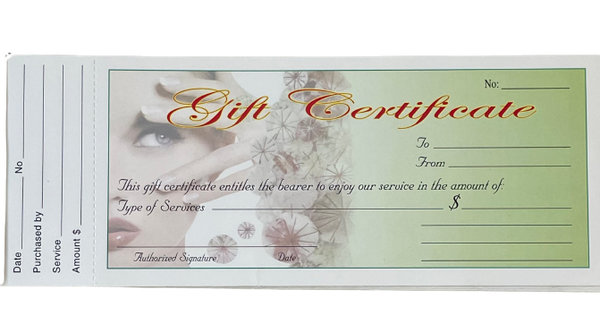 Gift Certificate / Book Of 50 | Green | Blue
