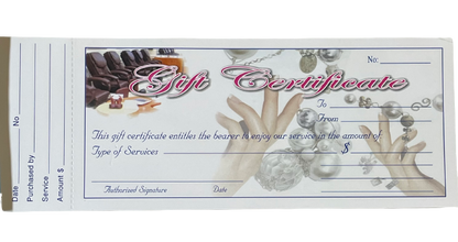Gift Certificate / Book Of 50 | Green | Blue - CM Nails & Beauty Supply