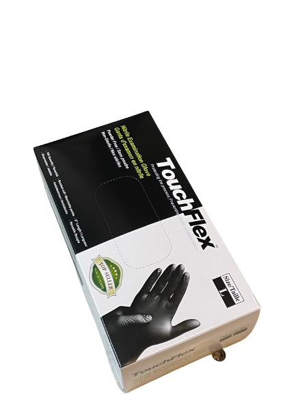 Touch Flex Gloves,Nitrile Exam Gloves, Powder-Free, Non-Latex | Black | White | Grey | (Box 100 pcs)