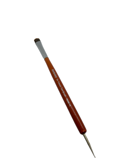 French Brush #14 & Dot Tool | Redwood Handle - CM Nails & Beauty Supply