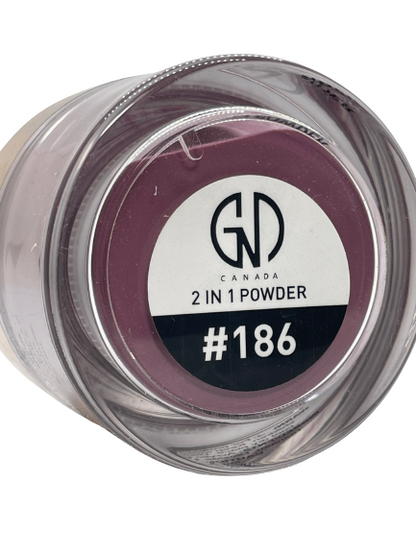 GND Canada® 2-in-1 Acrylic & Dip Powder #186 – 2 oz | Dual-Use Nail Art Formula - CM Nails & Beauty Supply