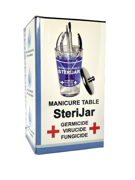 Berkeley Glass Sterilizer Jar with Lid – 4oz Disinfectant Container - CM Nails & Beauty Supply