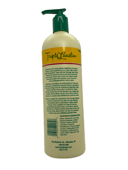 Triple Lanolin Lotion 20 oz (Aloe Vera & Mango) - CM Nails & Beauty Supply