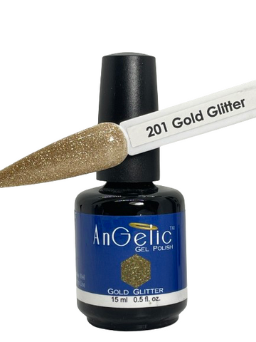 AnGelic Gel Polish | 201 Gold Glitter | 0.5 Oz.