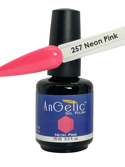 AnGelic Gel Polish 0.5 oz - 257 Neon Pink - CM Nails & Beauty Supply