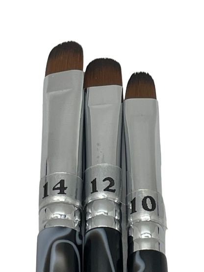 French Manicure Brush w/ Dotting Tool | Marble (#10, #12, #14, #16) - CM Nails & Beauty Supply