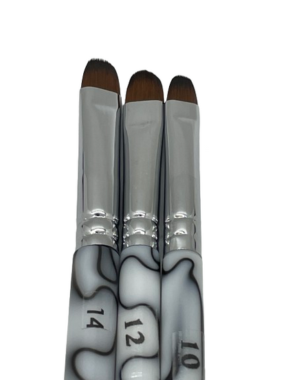 French Manicure Brush w/ Dotting Tool | Marble (#10, #12, #14, #16) - CM Nails & Beauty Supply