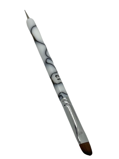 French Manicure Brush w/ Dotting Tool | Marble (#10, #12, #14, #16) - CM Nails & Beauty Supply