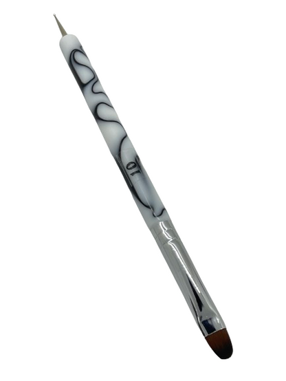 French Manicure Brush w/ Dotting Tool | Marble (#10, #12, #14, #16) - CM Nails & Beauty Supply