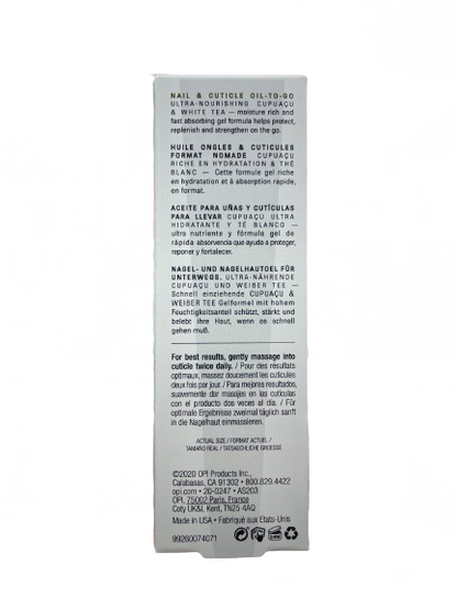 Pro Spa Nail & Cuticle Oil-to-Go – 7.5 ml | Moisturizing Gel with Cupuaçu & White Tea - CM Nails & Beauty Supply