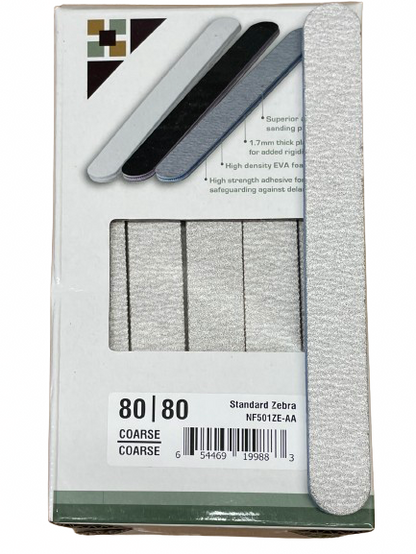 Nail File | Jumbo | Nail & Art File | Mini | Zebra | White l Black | 80/80 | 80/100 | 100/100| 120/120 | 150/150 - CM Nails & Beauty Supply
