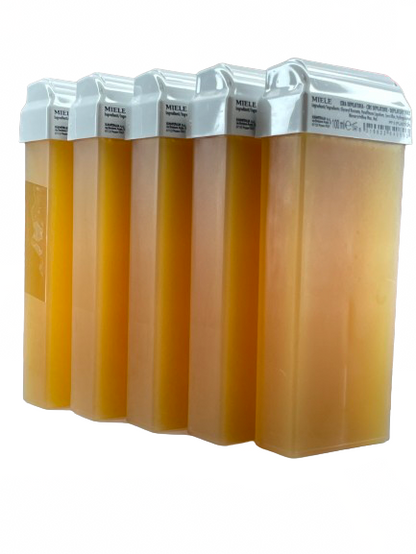 Miele Premium Italian Honey Wax Cartridge Rollers – 5 Pack | Strip Waxing Hair Removal | Made in Italy - CM Nails & Beauty Supply