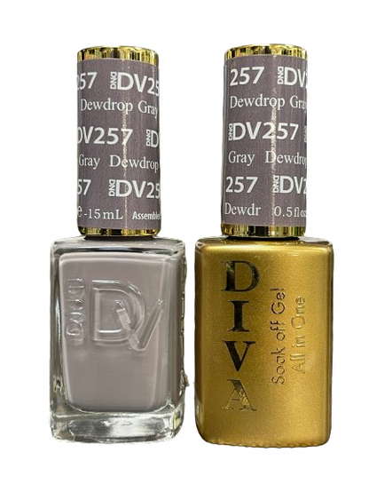 DIVA #257 Dewdrop Gray - Diva Duo Gel & Lacquer - CM Nails & Beauty Supply